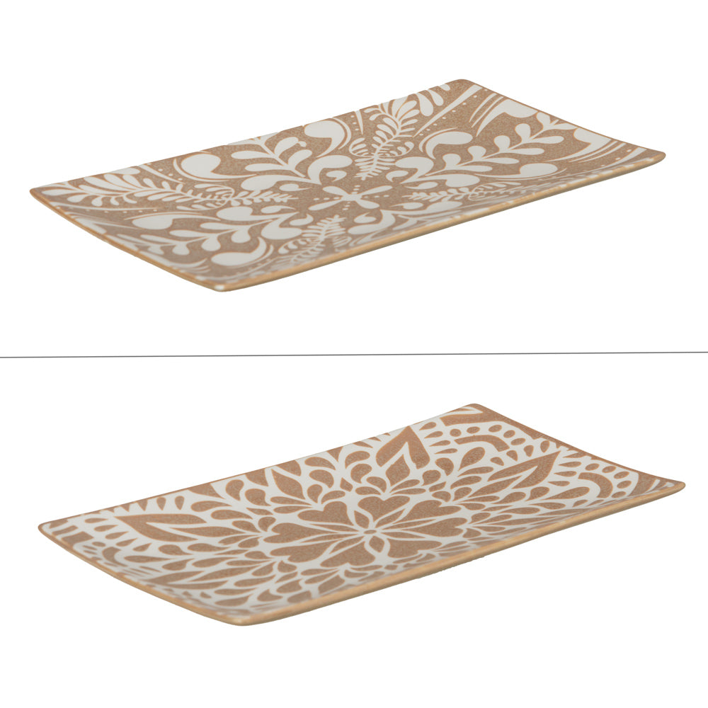 Plat rectangle beige Safi 29x16 cm (1 modèle aléatoire) Table passion - Mathon - 2