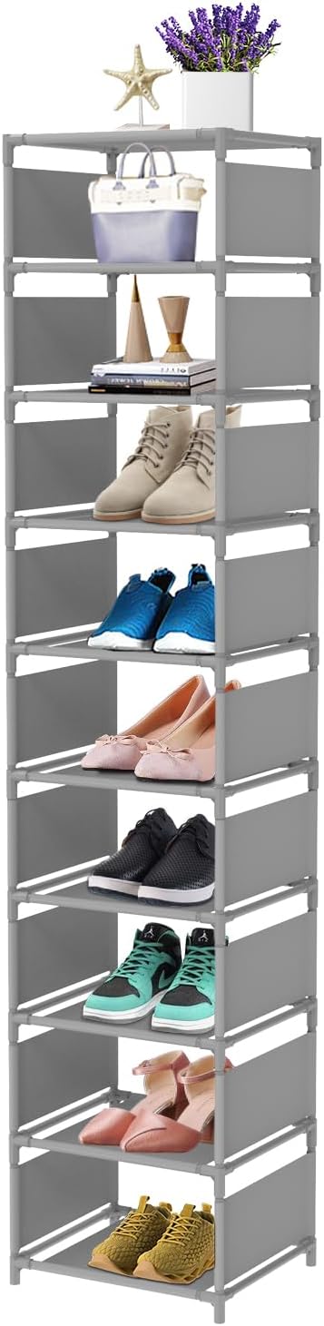 Étagère Chaussurese à 10 Niveaux, Porte-Chaussures, pour 10 Paires gris Vendos85 - Mathon