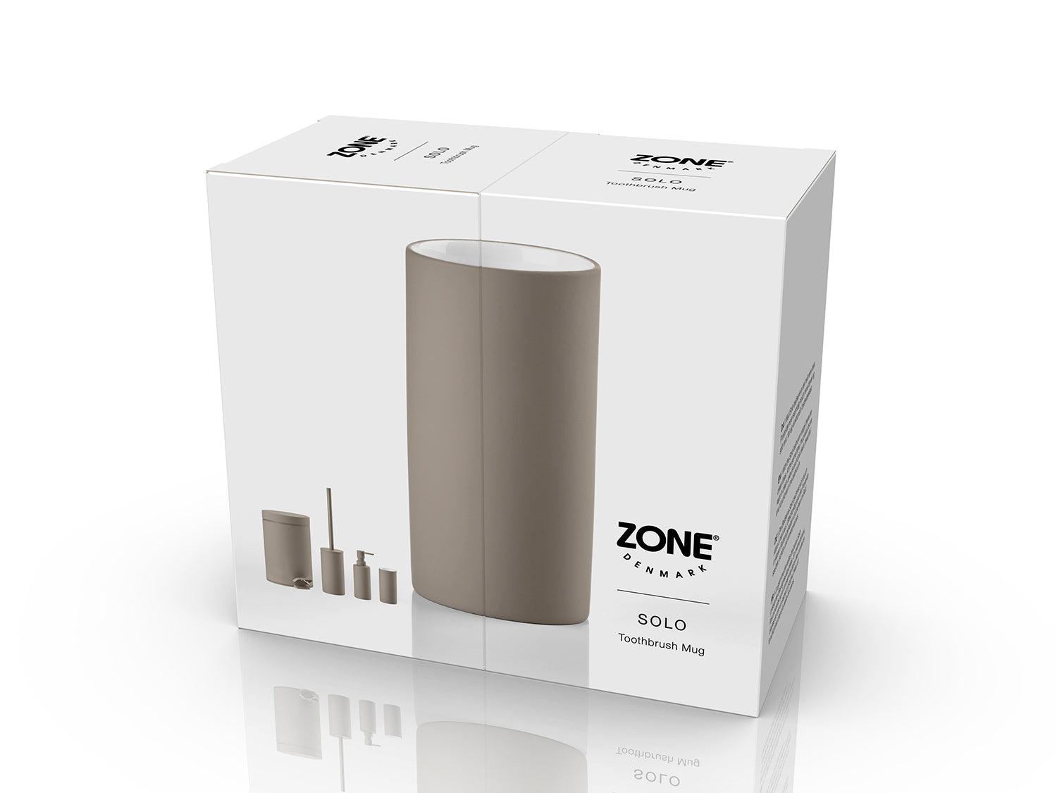 Gobelet pour brosse à dents Solo en Porcelaine Taupe Zone Denmark - Mathon - 4