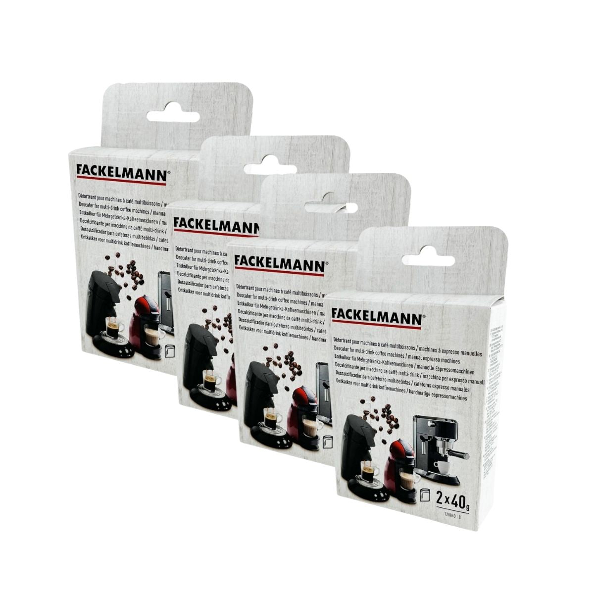 Ensemble de 4 Sachets détartrants pour machines à café  Petit Déjeuner Fackelmann - Mathon