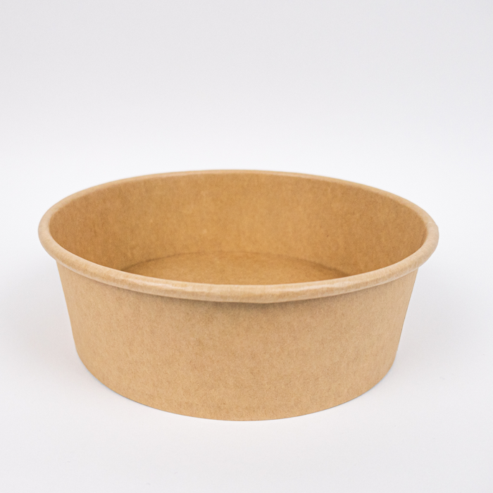Saladier rond en carton kraft "Buckaty" 1000 ml Diam: 18,5 cm 18,5 x 16 x 6 cm - 45 unités FirstPack - Mathon
