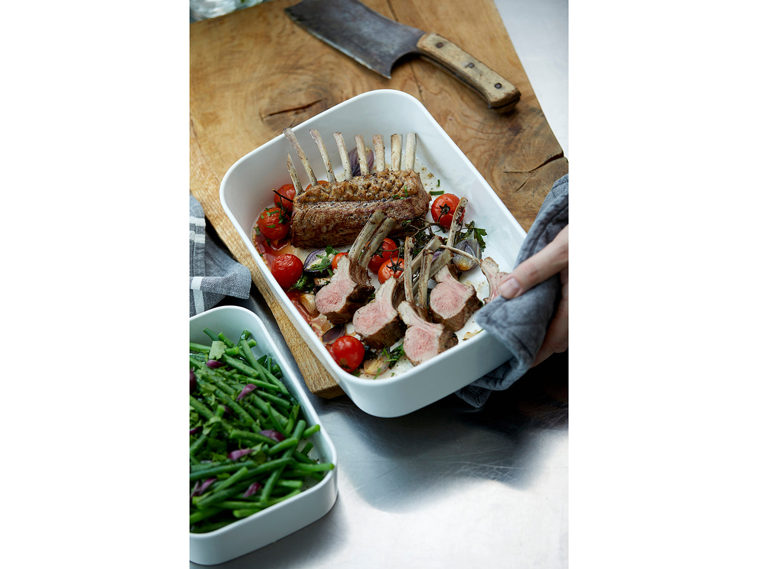 Plat à four MODULA en porcelaine Blanc Rosti - Mathon - 7