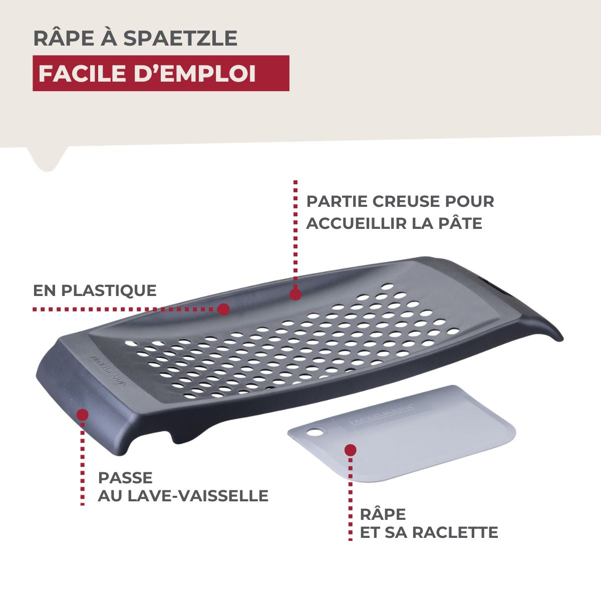 Râpe pour spaetzles 31 cm maison Fackelmann - Mathon - 4