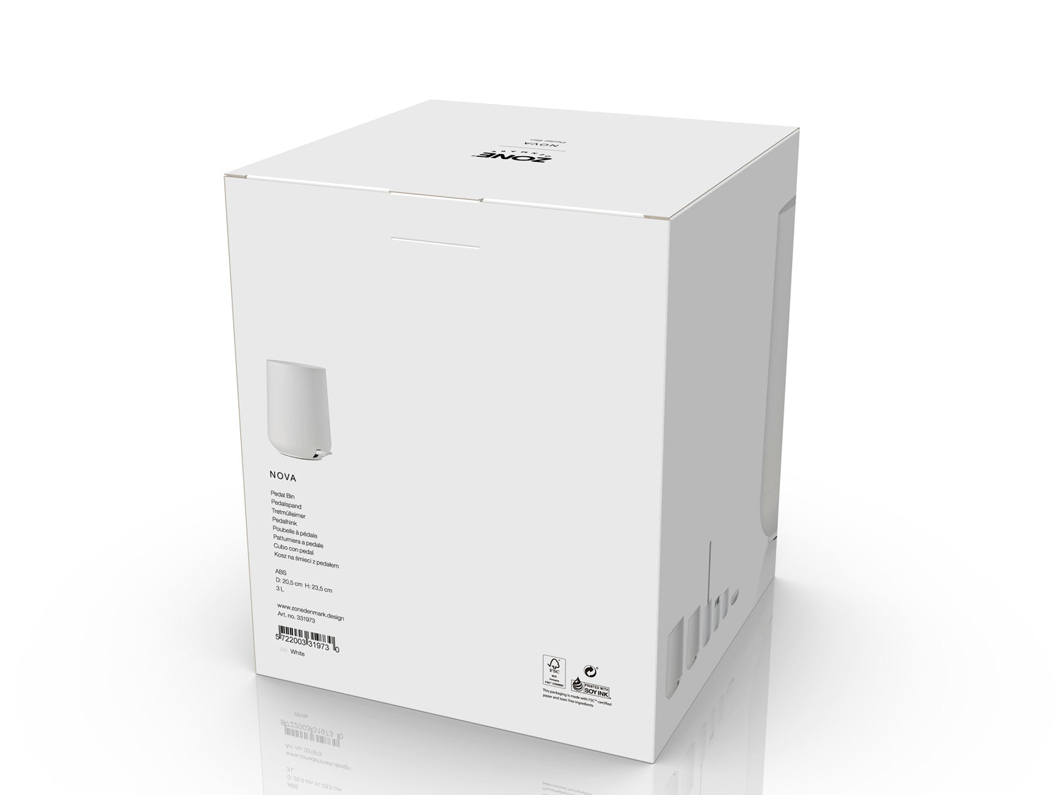 Poubelle à pédale NOVA en abs Blanc Zone Denmark - Mathon - 4