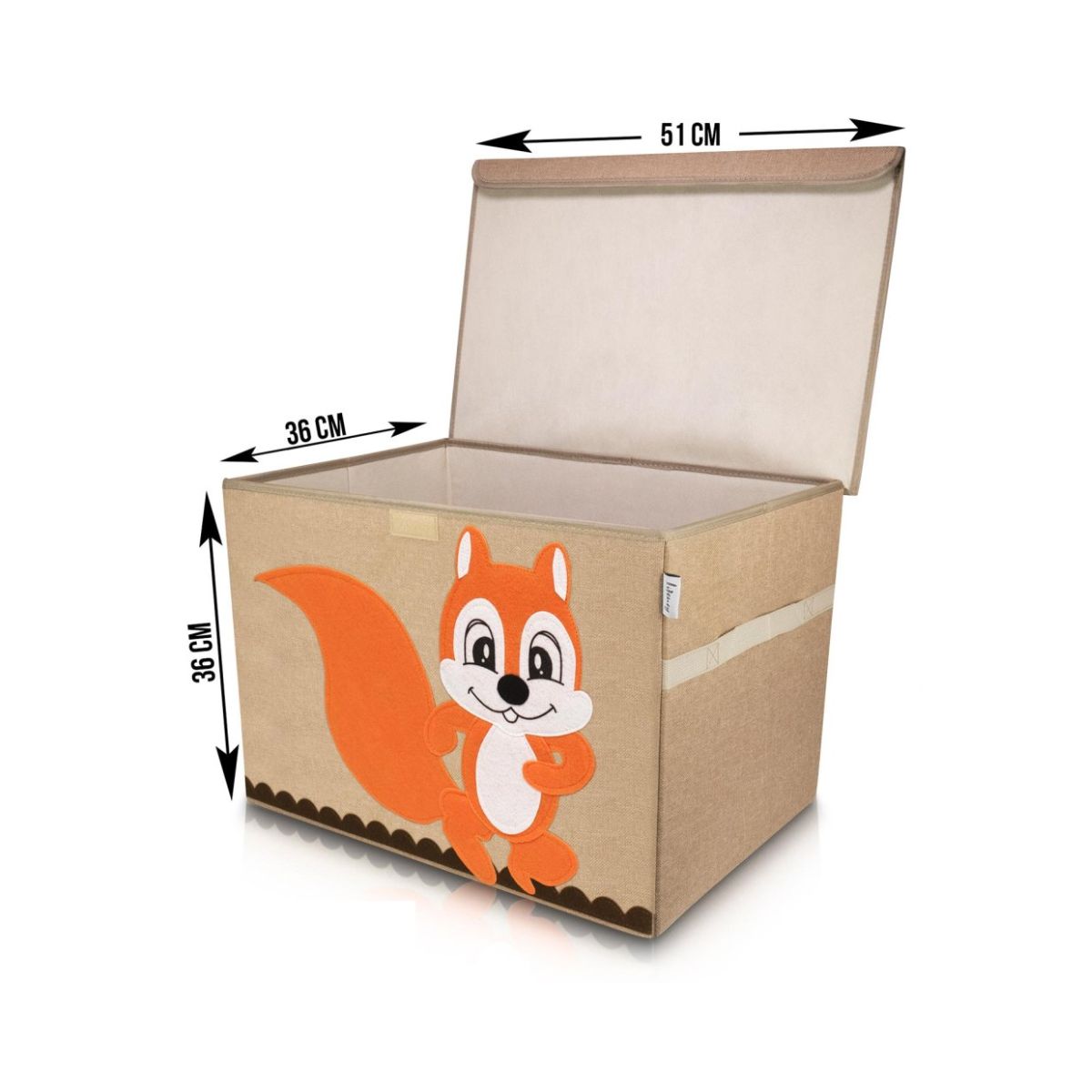 Boîte de rangement en tissu pour enfant grand modèle "écureuil" avec couvercle Lifeney Fackelmann - Mathon - 3