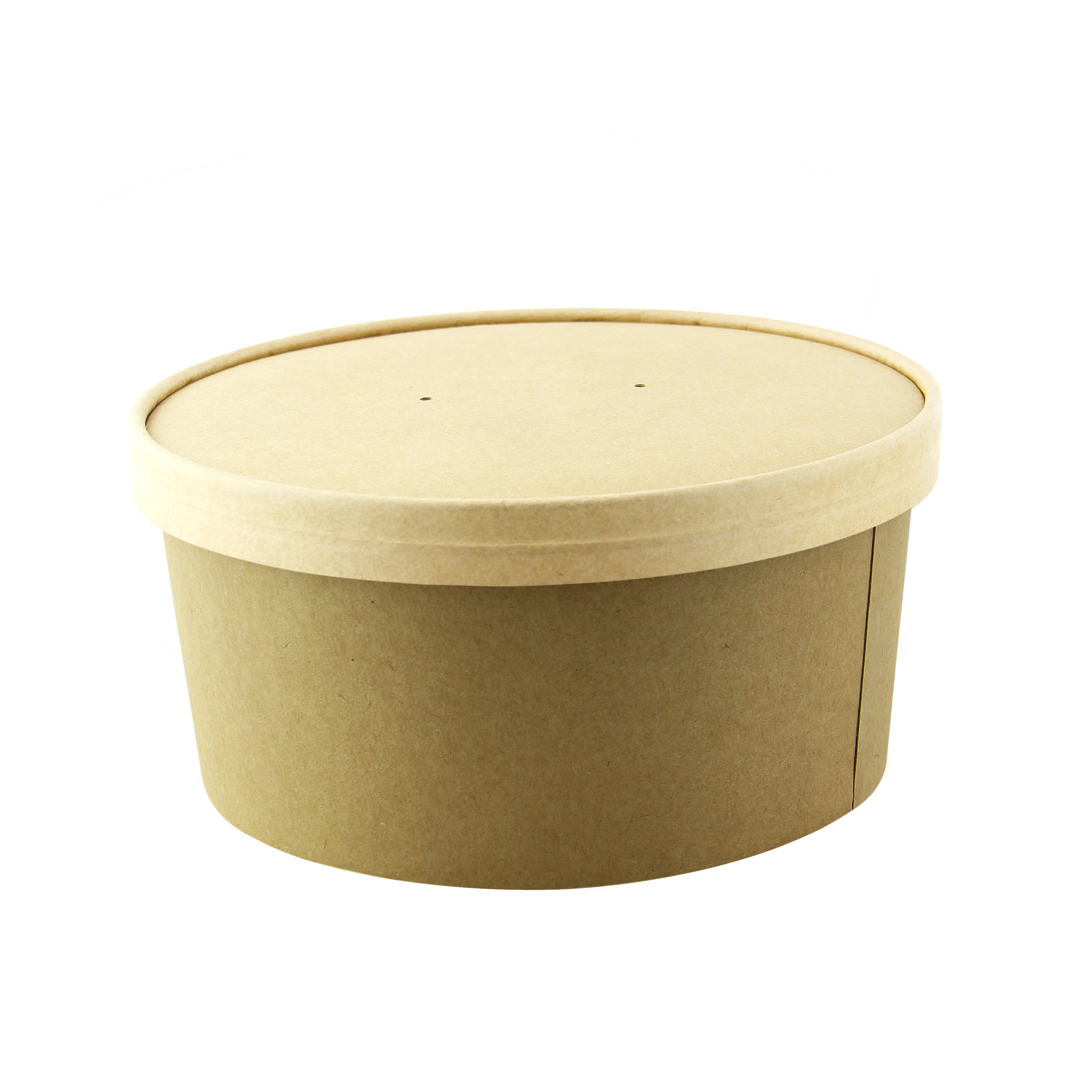 45Pcs - Couvercle plat brun en carton kraft perforé pour la vapeur  H16mm FirstPack - Mathon - 2