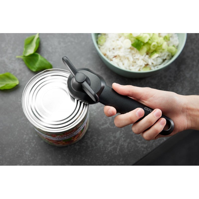 Ouvre-boîte Ontop en acier et plastique noir Gefu - Mathon - 3