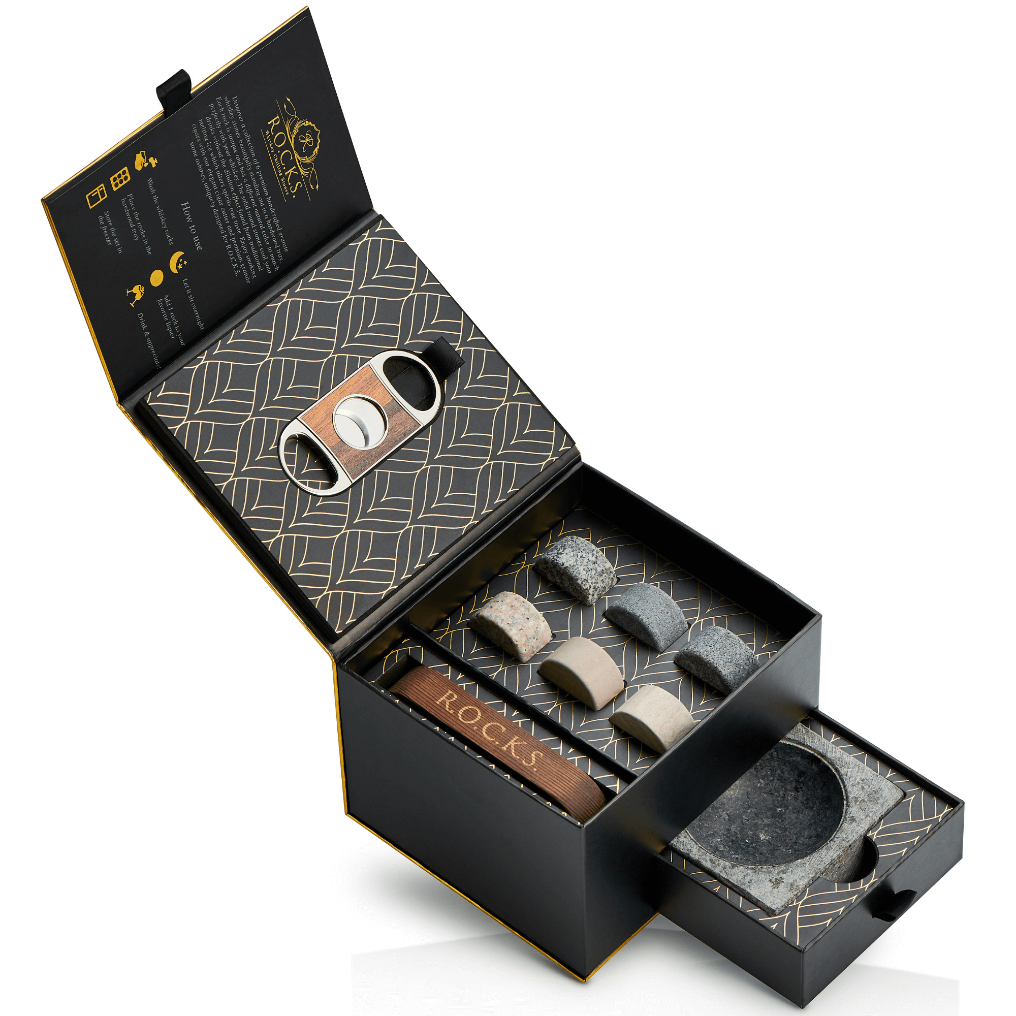 Coffret Cadeau Pierres à Whisky avec Coupe Cigare & Cendrier - Mathon - 4