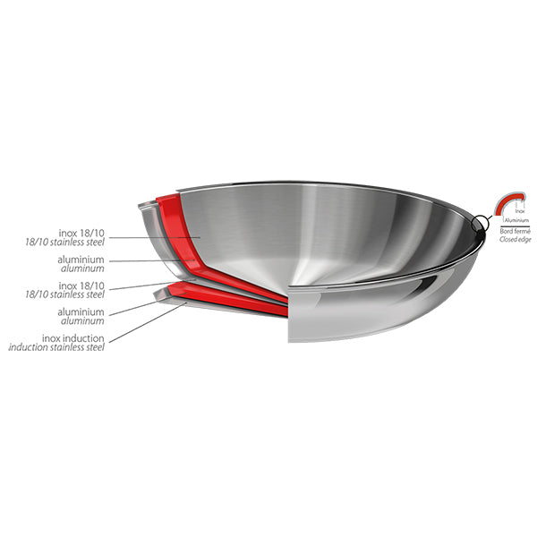 Sauteuse multiply tout inox Casteline sans manche 28 cm Cristel - Mathon - 5