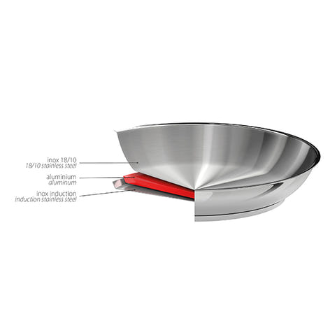 Poêle tout inox Mutine sans manche 30 cm Cristel - Mathon - 2