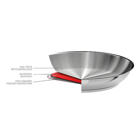 Poêle tout inox Mutine sans manche 30 cm Cristel - Mathon - 2