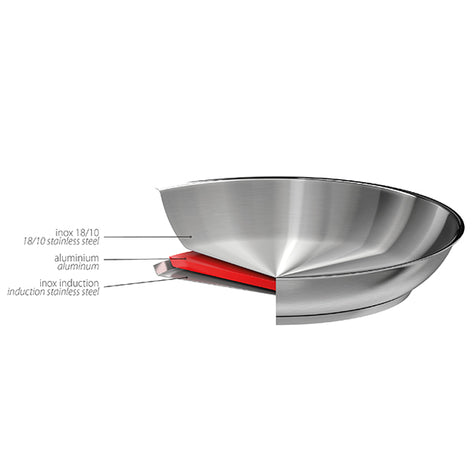 Poêle haute tout inox Strate sans manche 24 cm Cristel - Mathon - 2