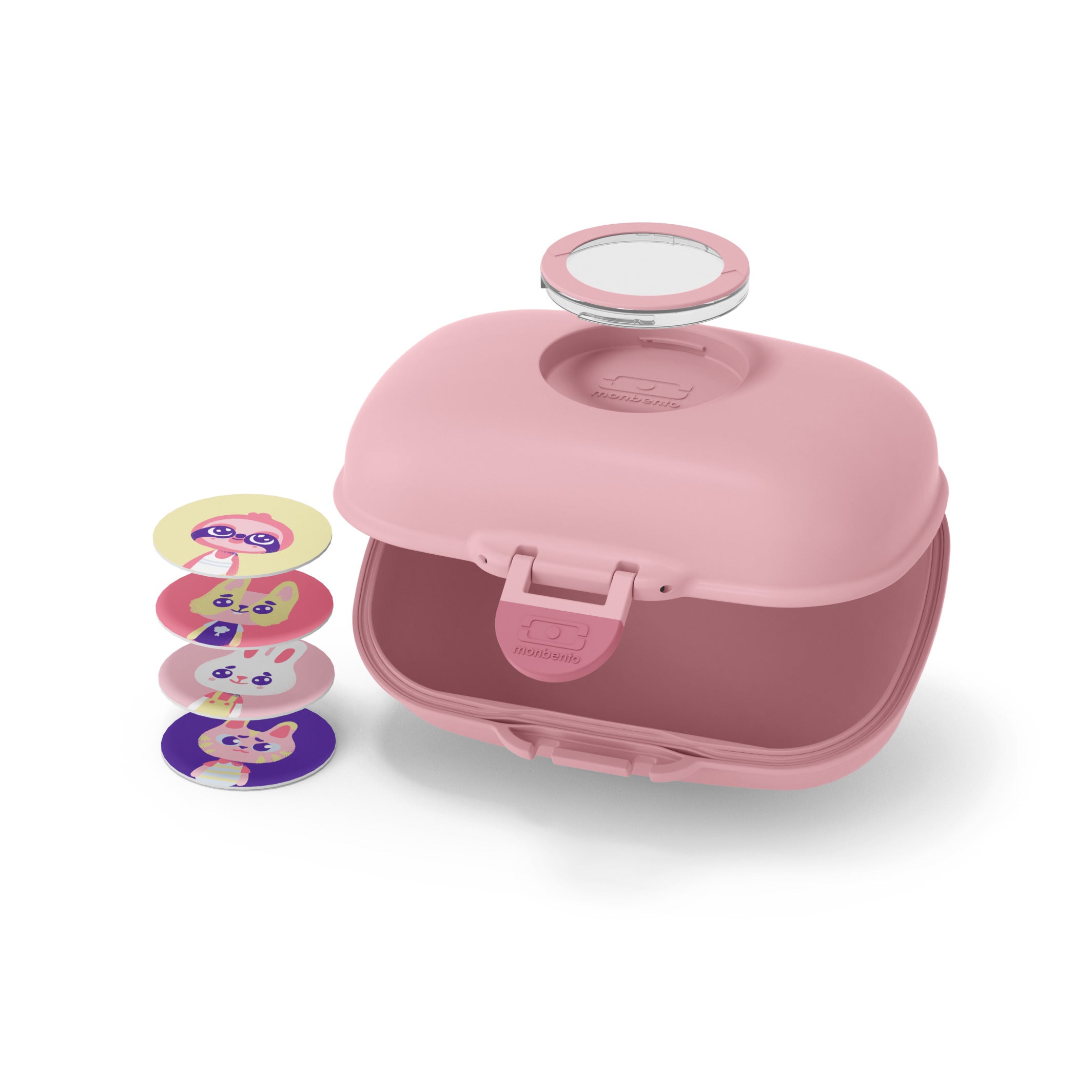 Set lunch box et boite à goûter enfants blanc/rose + accessoires Monbento - Mathon - 3