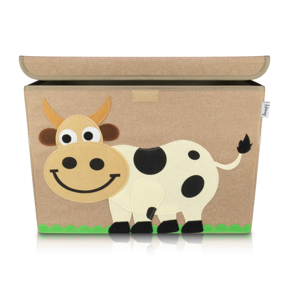 Boîte de rangement en tissu pour enfant grand modèle "Vache" avec couvercle Lifeney Fackelmann - Mathon - 1