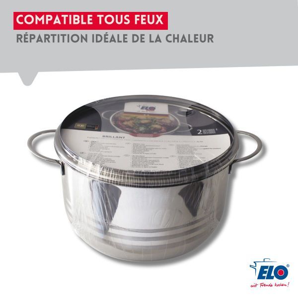 Lot de 3 faitouts 16, 20 et 24 cm en acier inoxydable sans PFAS  Brillant Elo - Mathon - 5