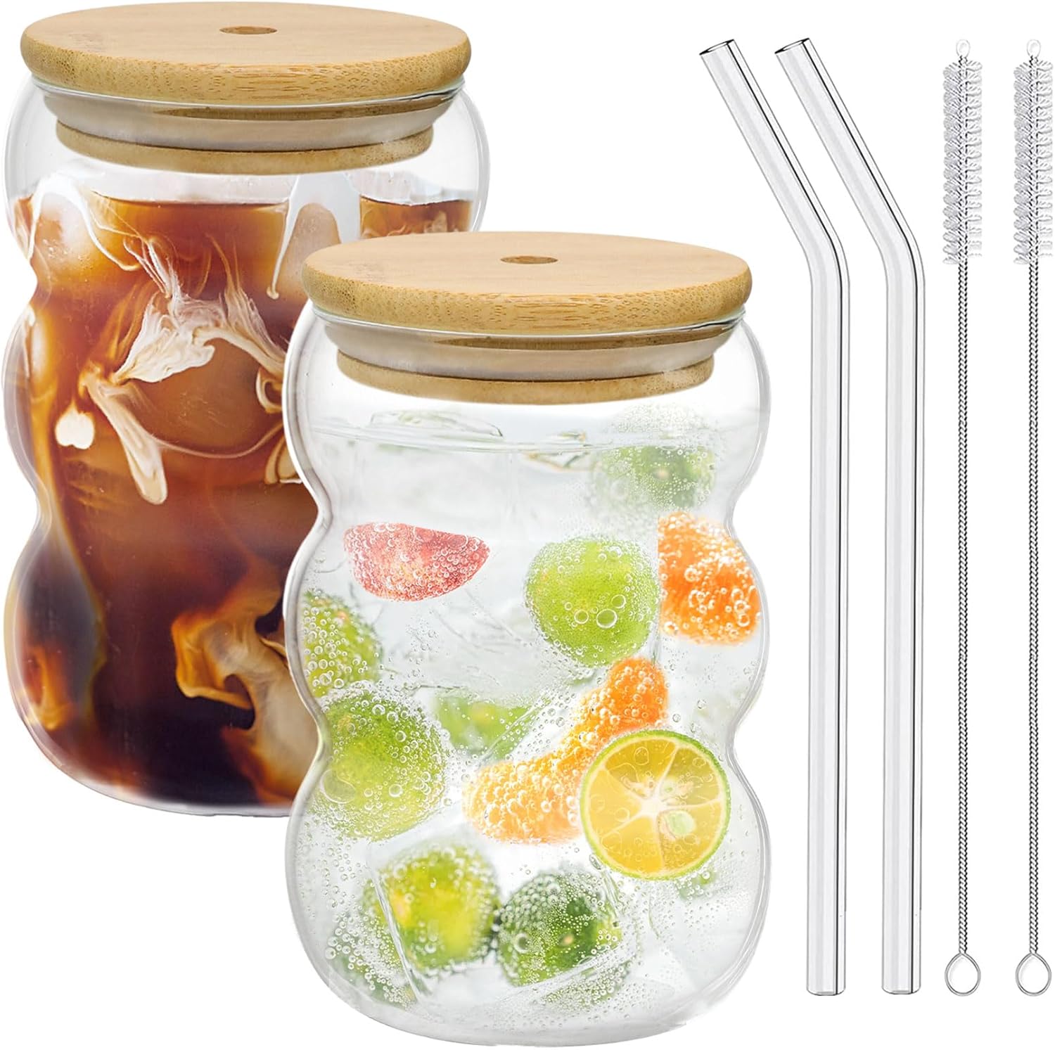 Lot de Verres Matcha 550 ml avec Paille & Couvercle Vendos85 - Mathon