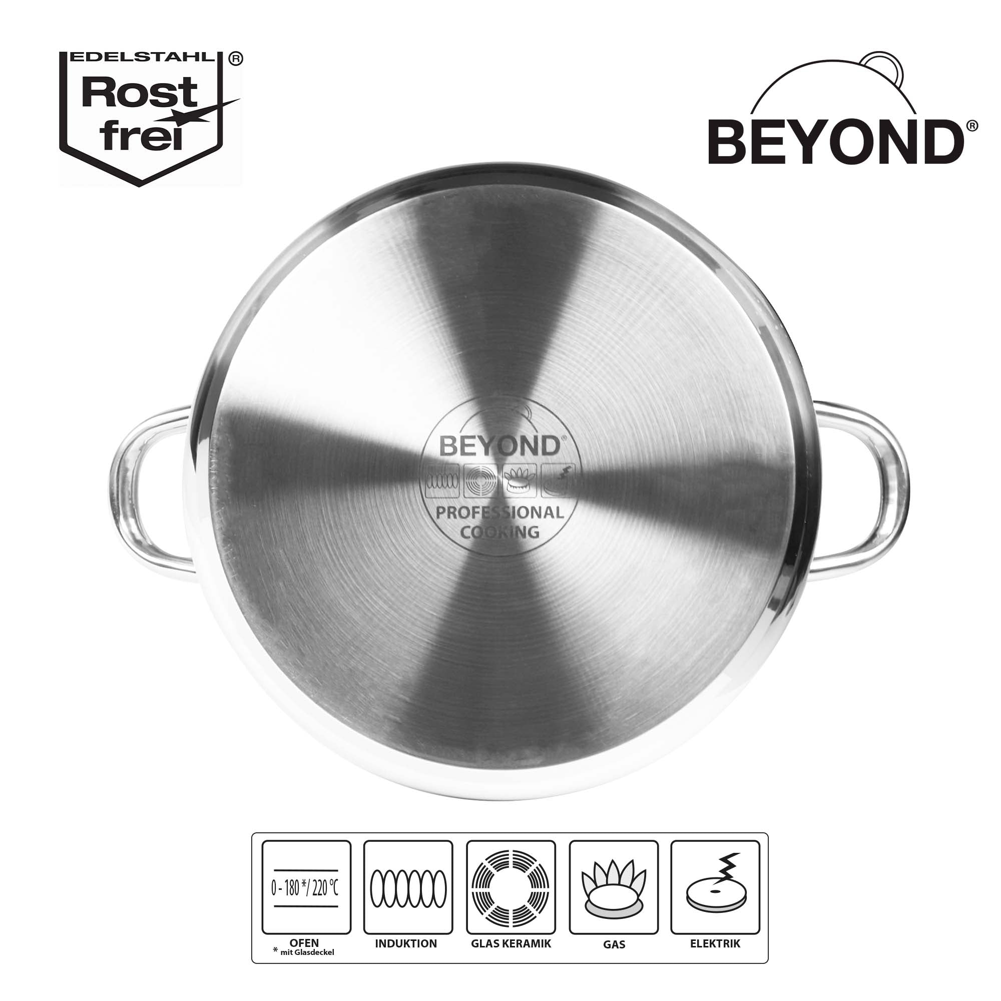 BEYOND® Casserole en acier inoxydable avec couvercle en verre Stoneline - Mathon - 3