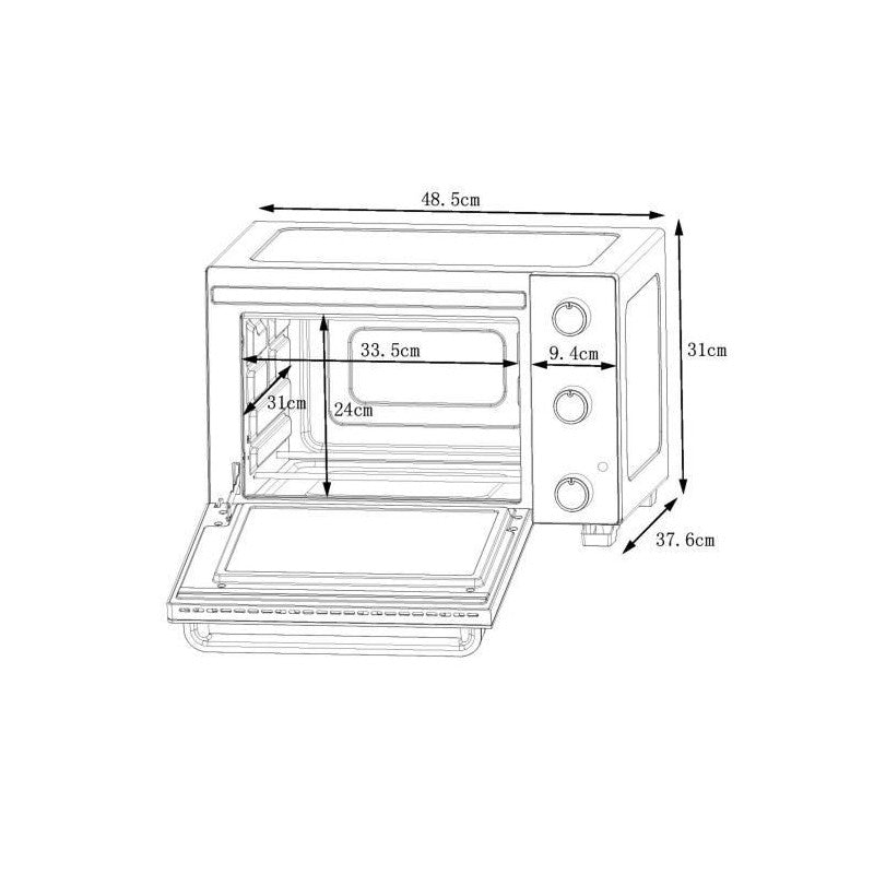 Minifour électrique - 28l noir - 1500w Continental Edison - Mathon - 5