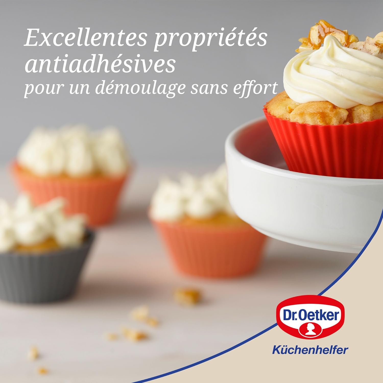 Lot de 12 caissettes muffins en silicone 7 cm Dr. Oetker Flexxibel Love Dr. Oetker - Mathon - 5