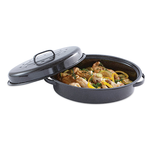 Roaster en acier émaillé et grille 6 L 37 cm Mathon - Mathon - 1