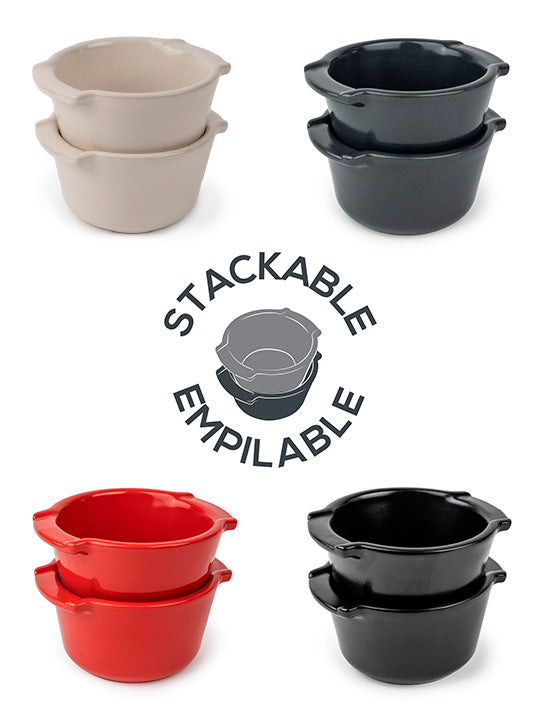 Appolia Duo de ramequins en céramique 20cl, Noir Satin Peugeot - Mathon - 2