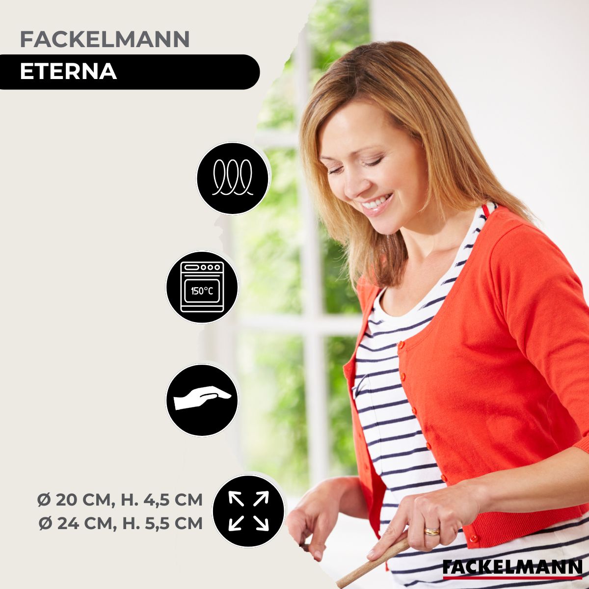 Set de 2 poêles 20 et 24 cm en inox  Eterna Fackelmann - Mathon - 3