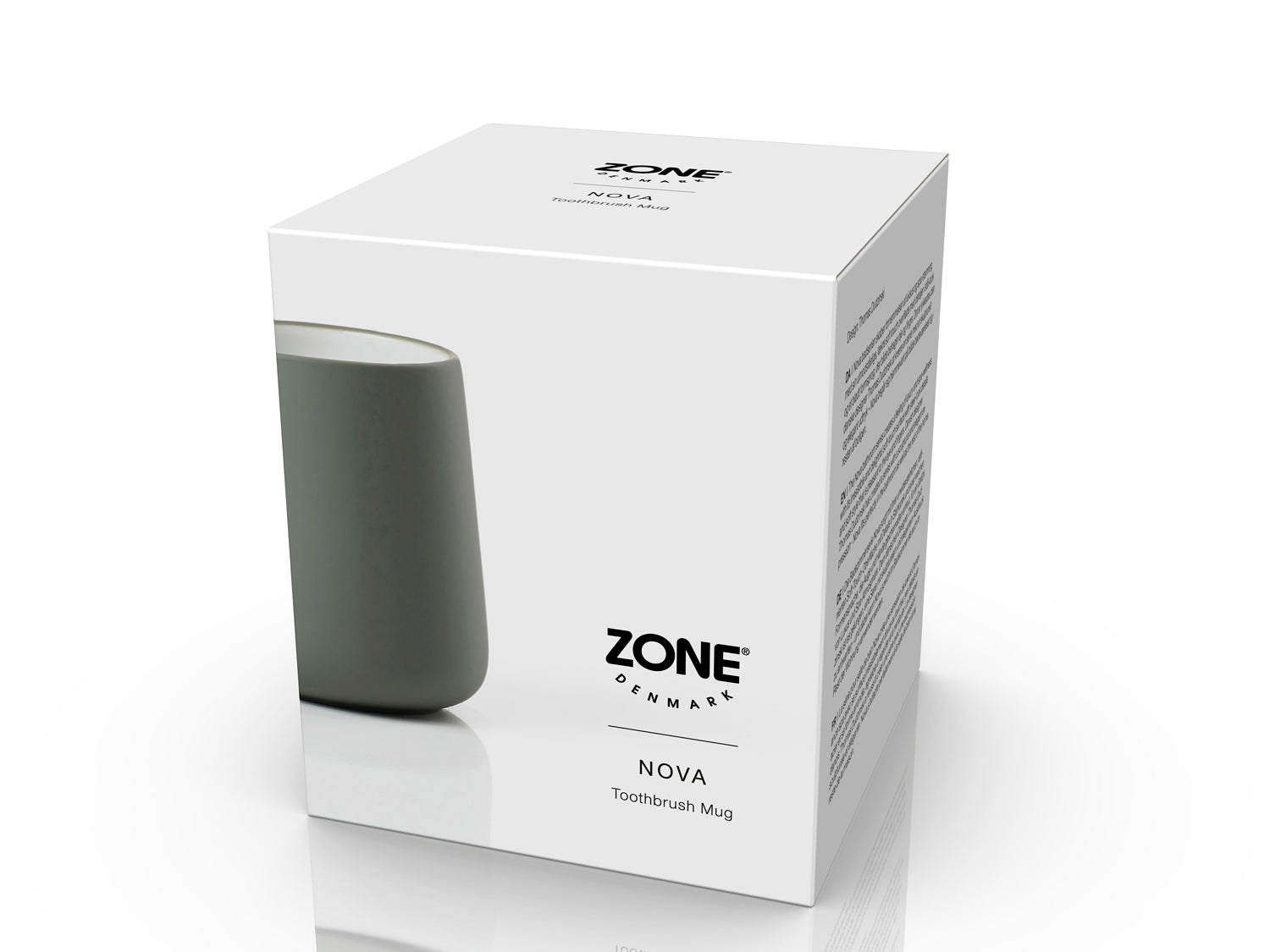 Gobelet pour brosse à dents NOVA en porcelaine et softtouch Vert olive Zone Denmark - Mathon - 2
