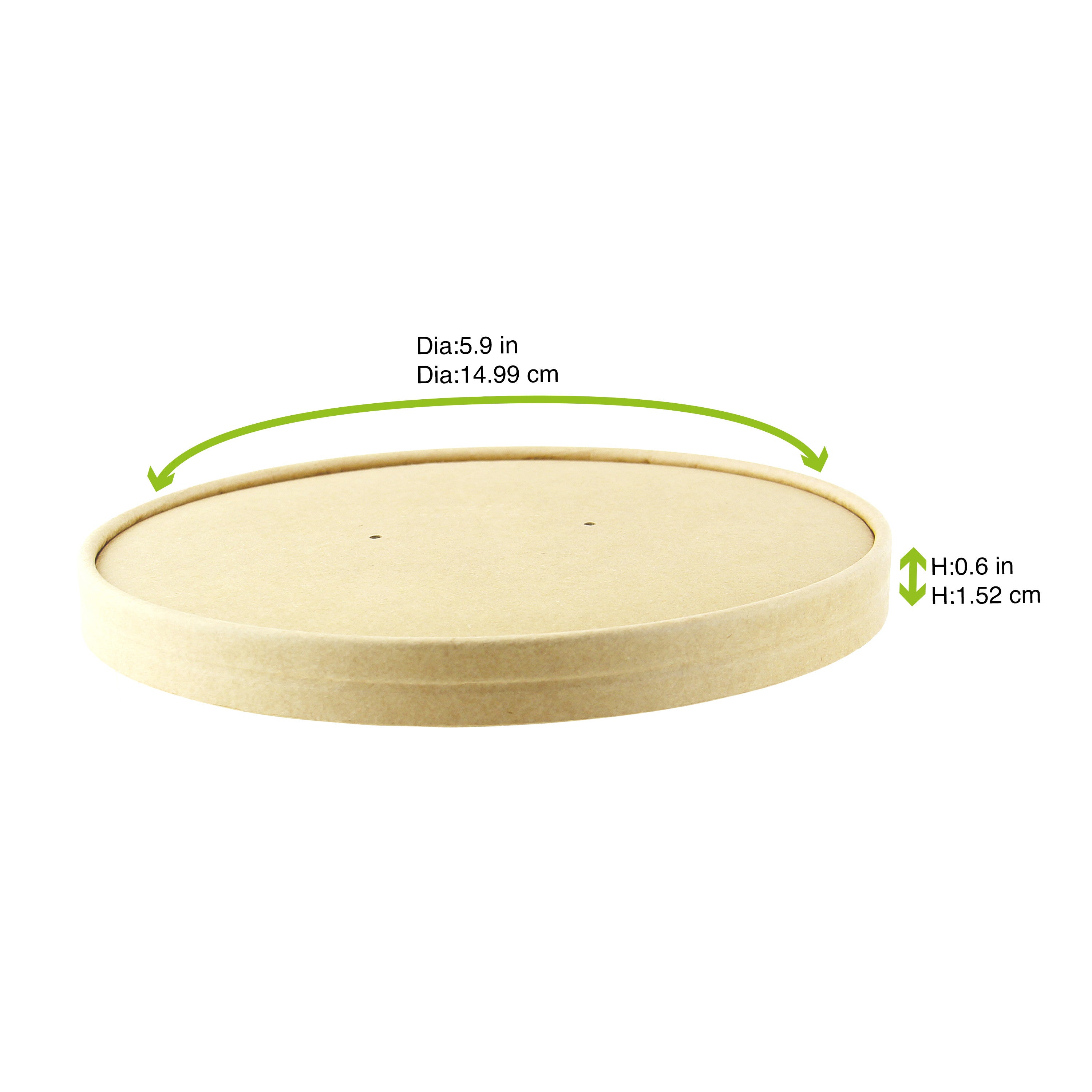 45Pcs - Couvercle plat brun en carton kraft perforé pour la vapeur  H16mm FirstPack - Mathon - 4