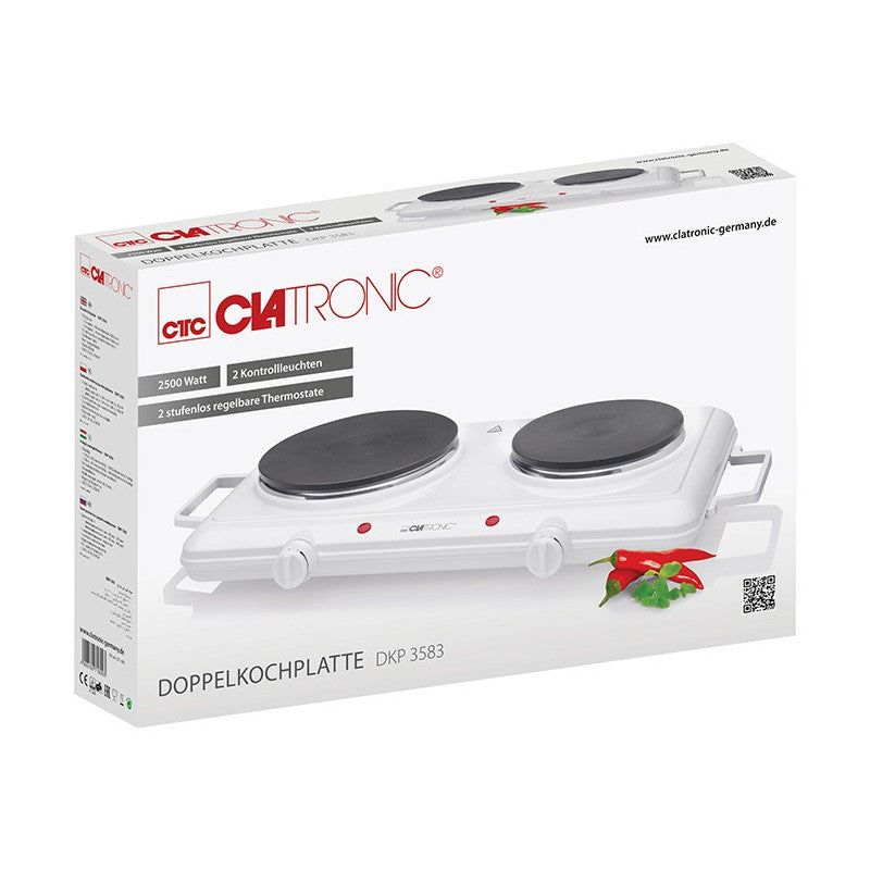 Plaque chauffante double 2500W Clatronic DKP 3583 Blanc Clatronic - Mathon - 5