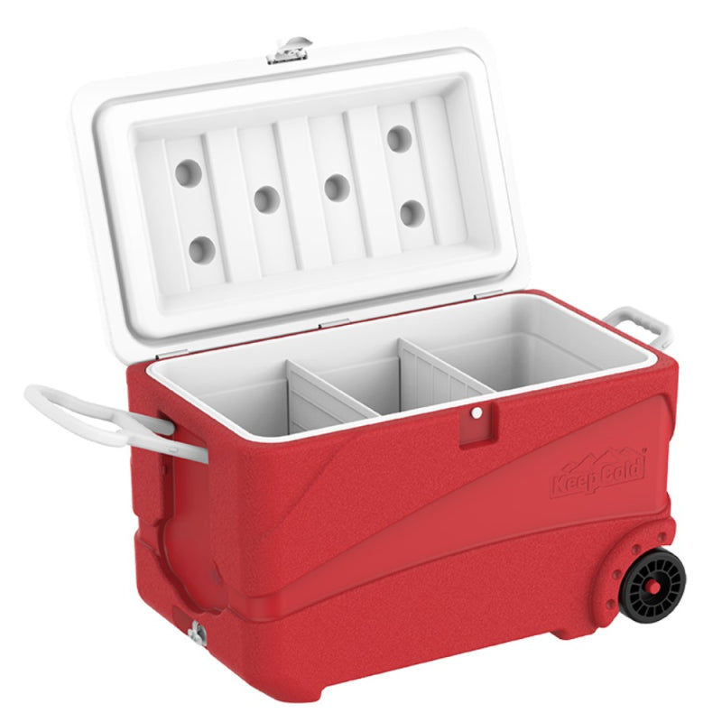 Glacière Deluxe Keep Cold Portable avec Roulettes Rouge 80L Duramax - Mathon - 2