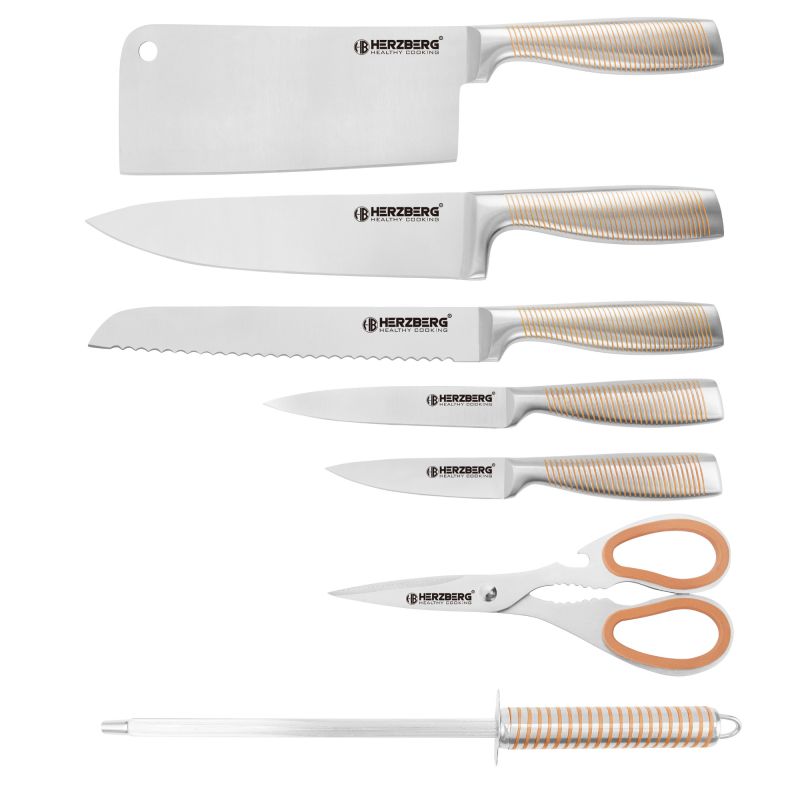 Set de couteaux 8 Pièces Jaune Herzberg HGSKN8-YEL Herzberg - Mathon - 2