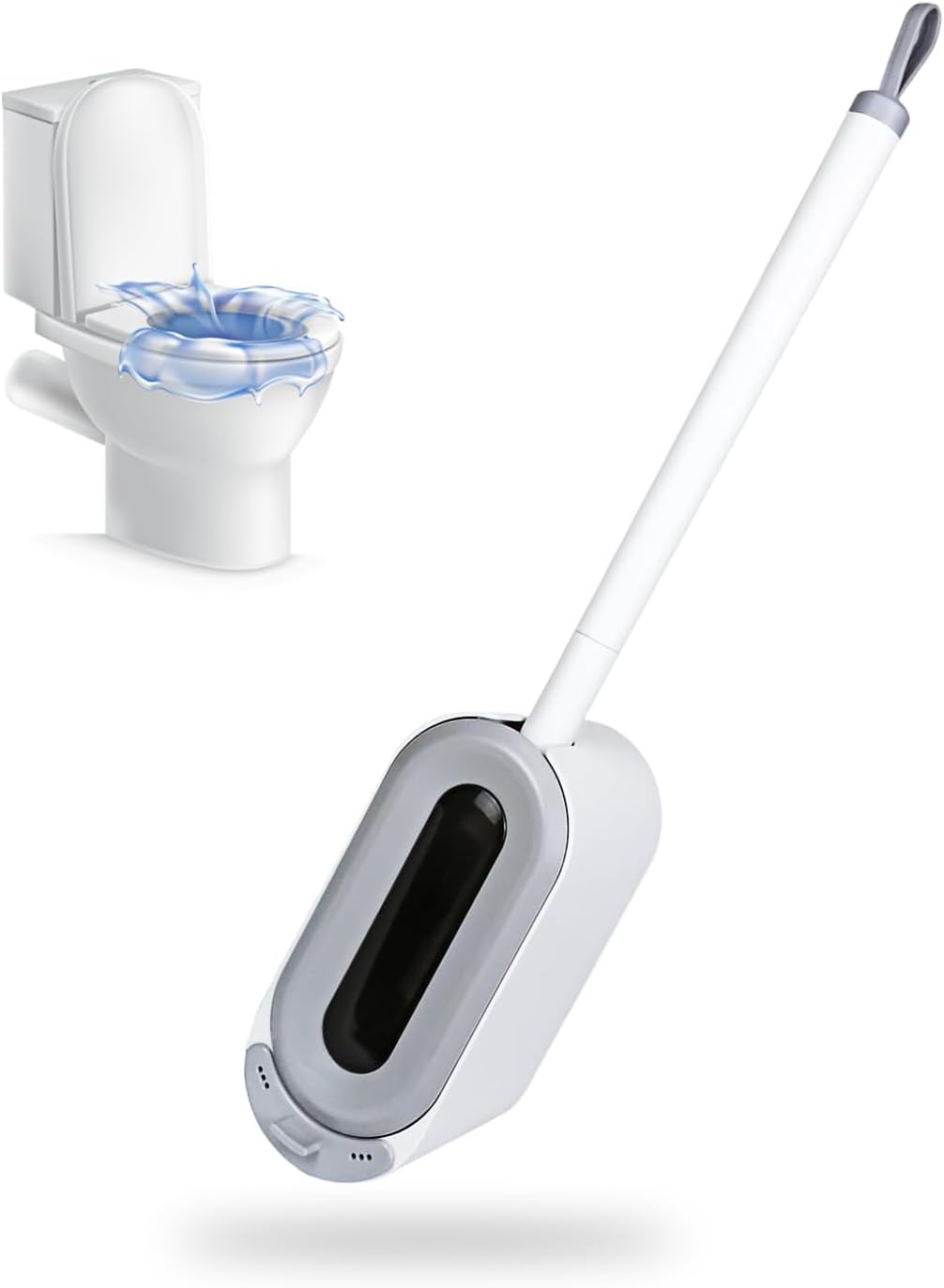 Brosse WC Murale Gris Clair avec Couvercle – Nettoyage Hygiénique Vendos85 - Mathon