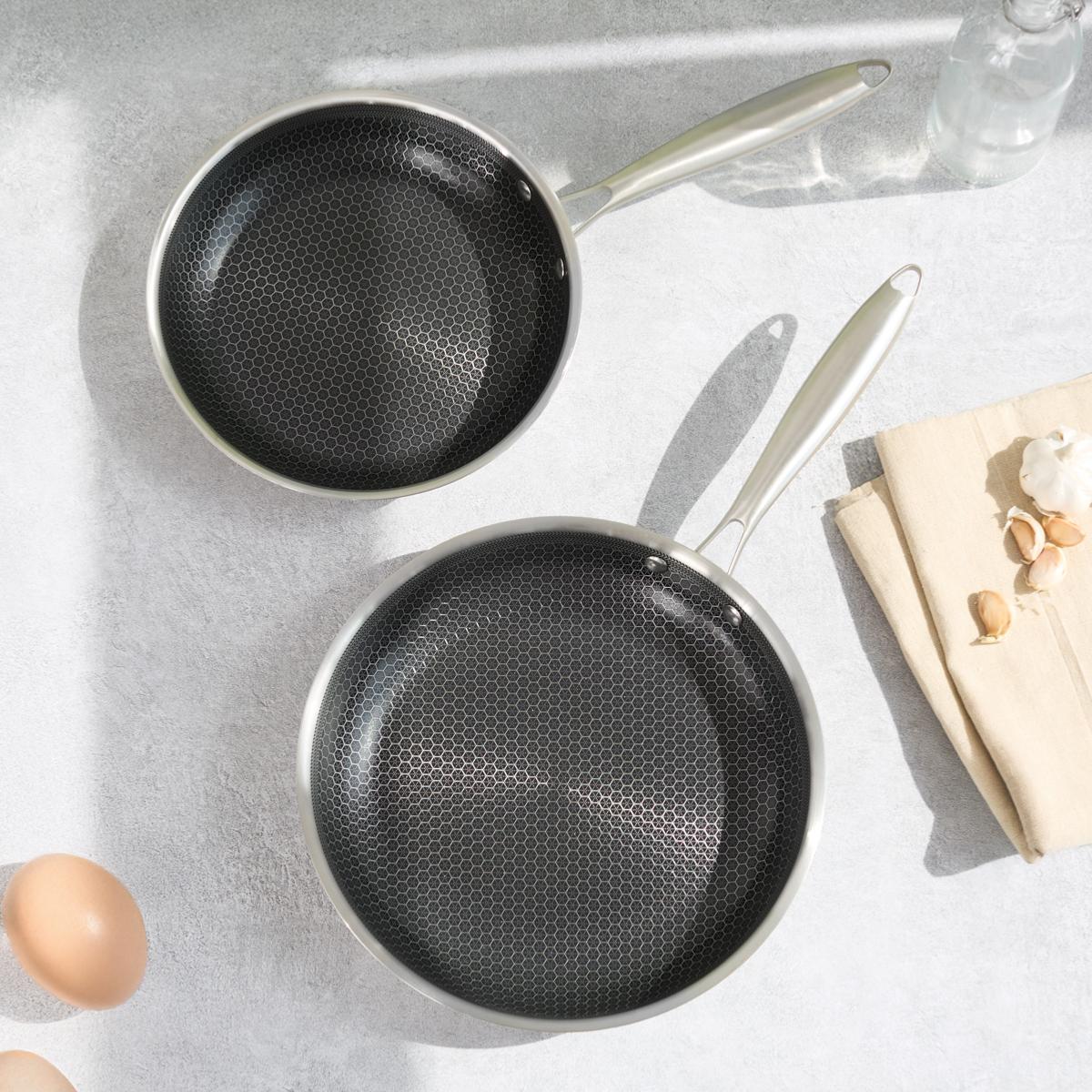 Set de 2 poêles 24/28cm triplex - "BlackSteel" Gam Hotel - Mathon - 5