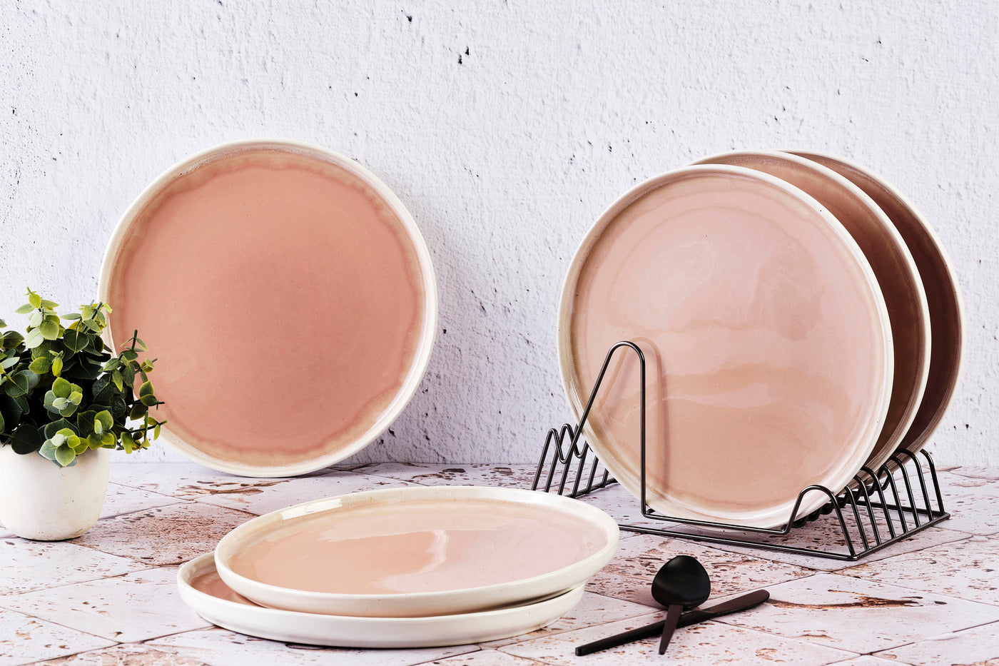 Assiette OXYGEN Ø27cm - 6 pièces - Rose poudre Björn - Mathon - 2