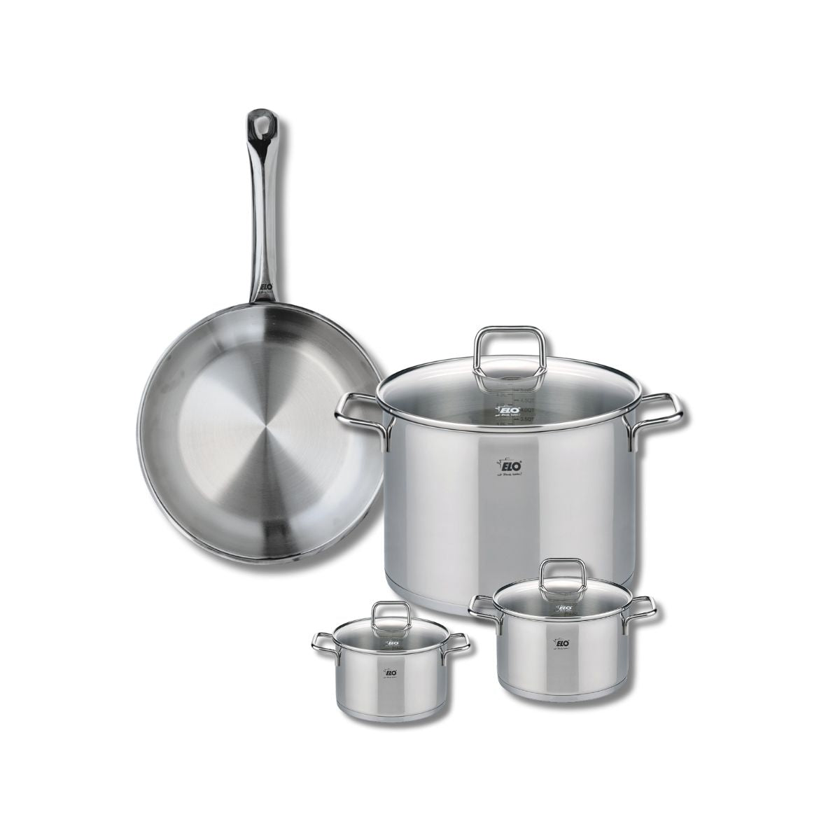 Ensemble de 1 Poêle de cuisson 28 cm et 3 faitouts 12, 14 et 26 cm  Profi Citrin Elo - Mathon - 1