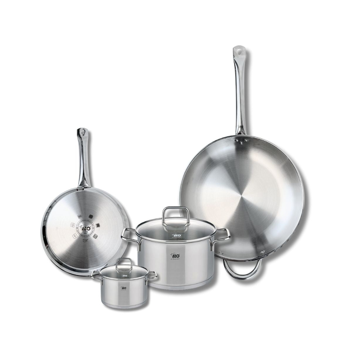 Ensemble de 2 Poêles de cuisson 24 et 32 cm et 2 faitouts 12 et 20 cm  Profi Citrin Elo - Mathon - 1