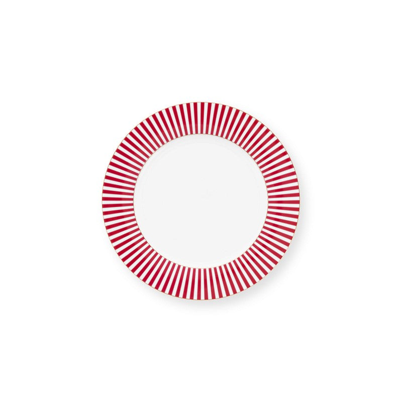Lot de 6 Assiettes plates Royal Stripes Rose - 26,5cm Pip Studio - Mathon