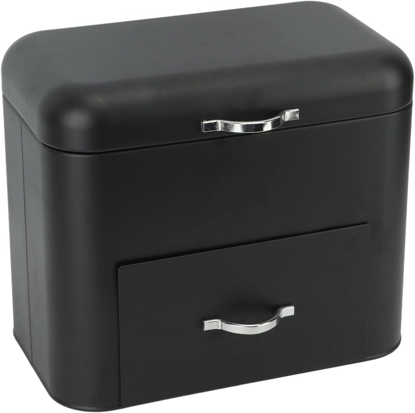 Boîte à Pain en Fer avec 2 étagères noir Vendos85 - Mathon