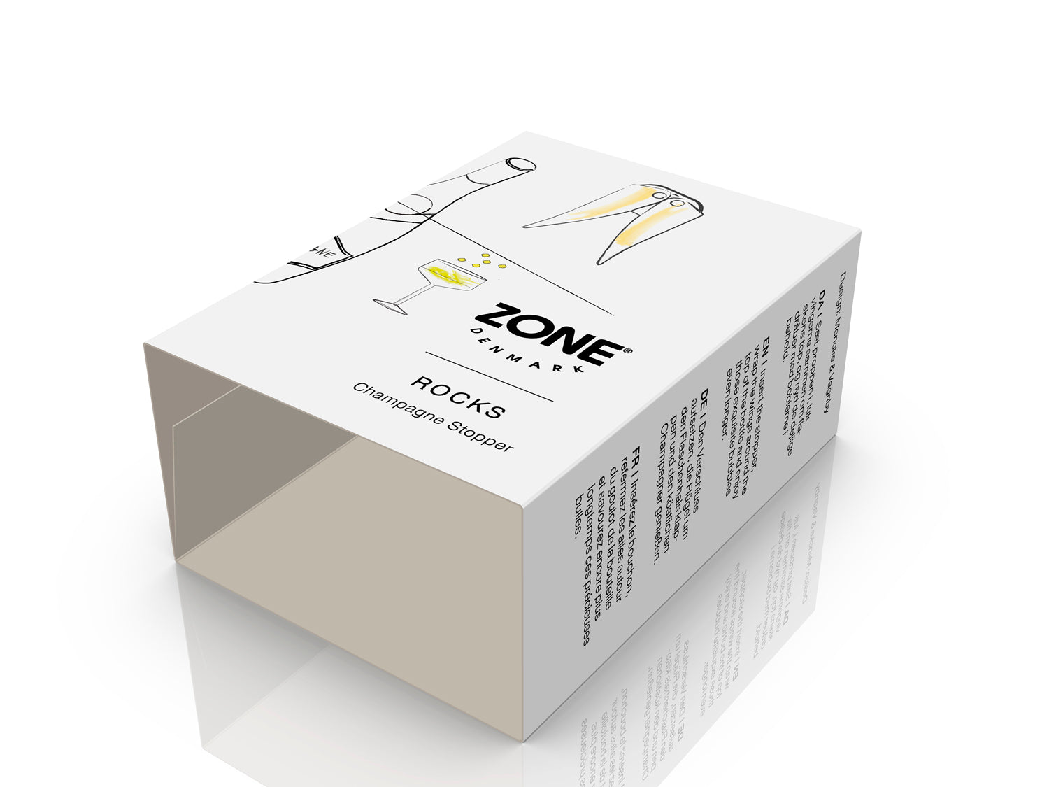 Bouchon de champagne ROCKS en acier inoxydable Acier poli Zone Denmark - Mathon - 2