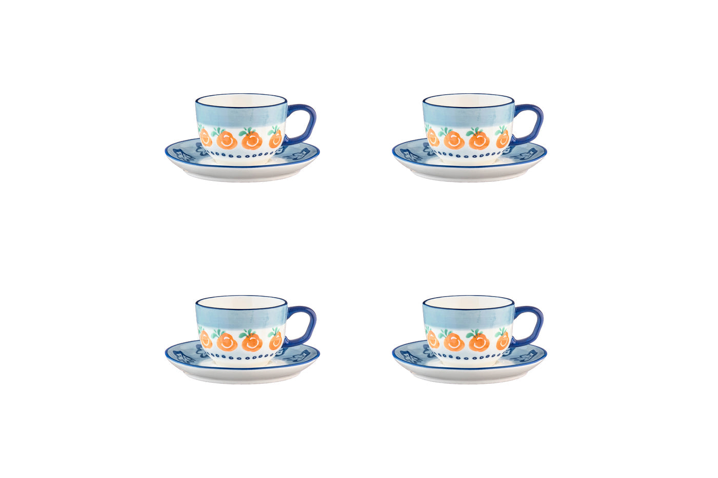 Tasse NAPOLI 20cl et soucoupe Ø15cm - 8 pièces - Agrume Björn - Mathon - 1