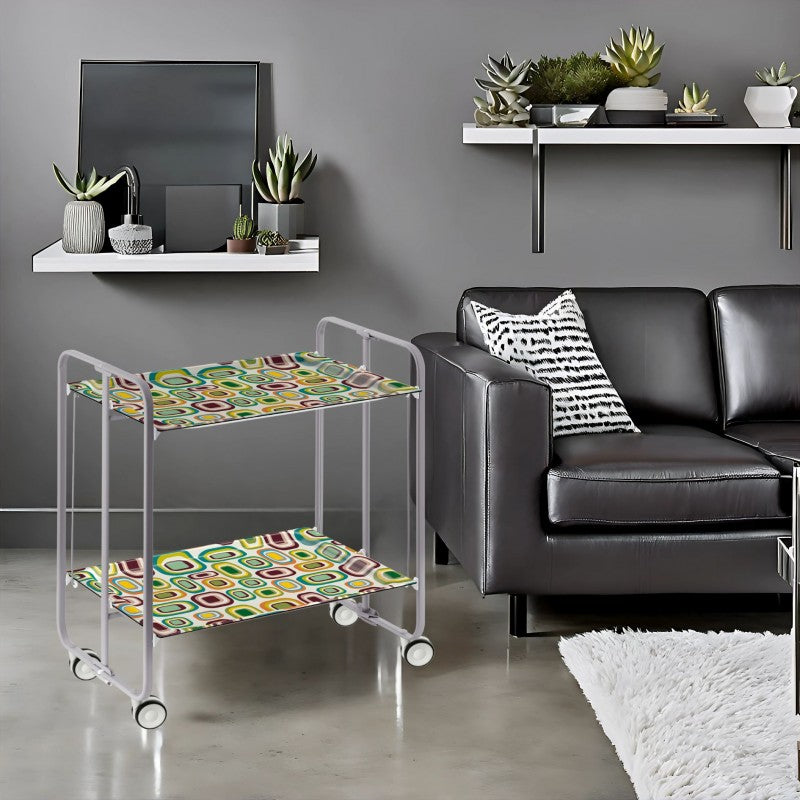 Desserte pliante 2 niveaux avec roulettes – structure gris aluminium, bauhaus Don Hierro - Mathon - 2