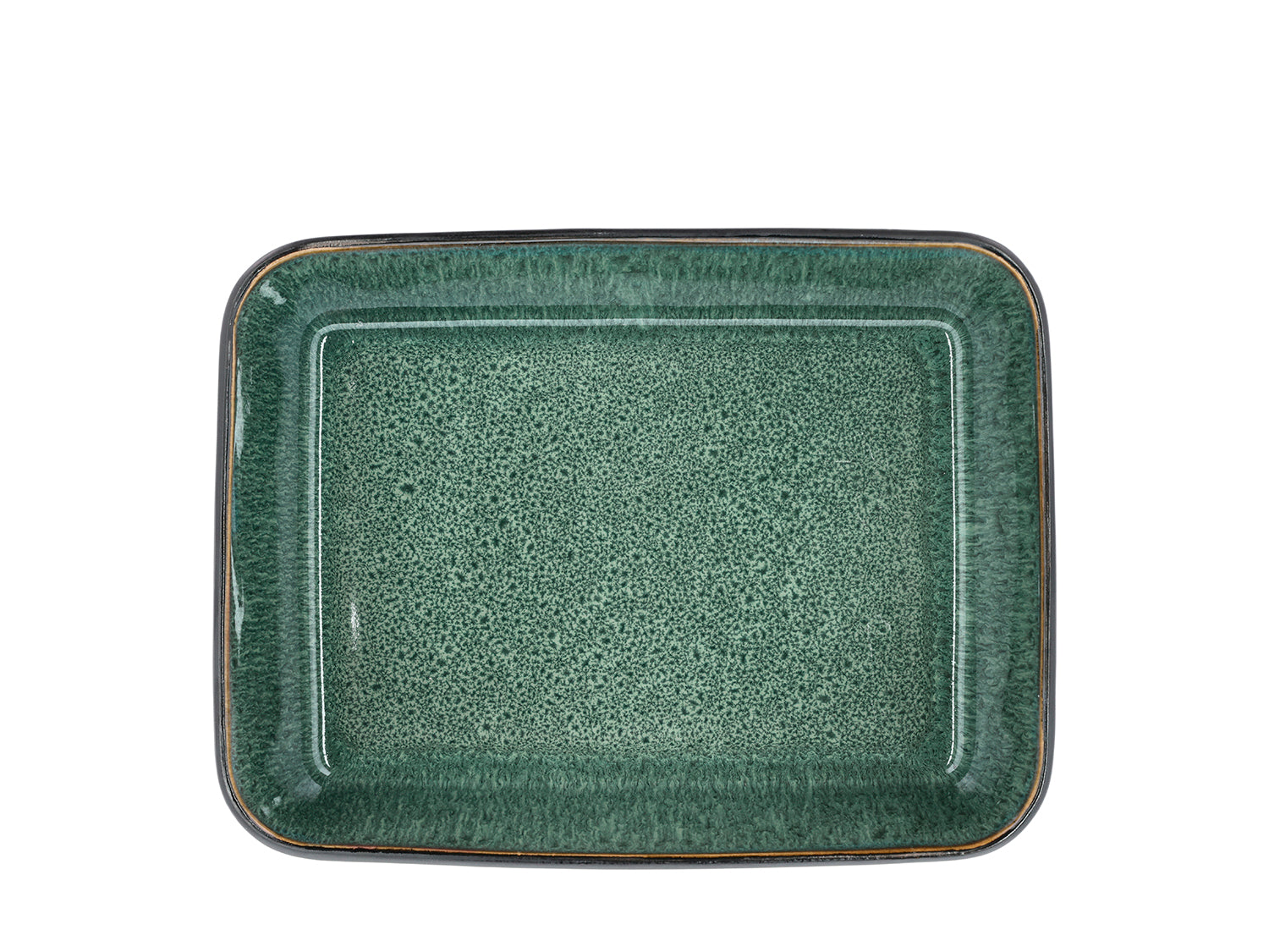 Plat rectangulaire GASTRO en grès émaillé Noir/Vert Bitz - Mathon - 2
