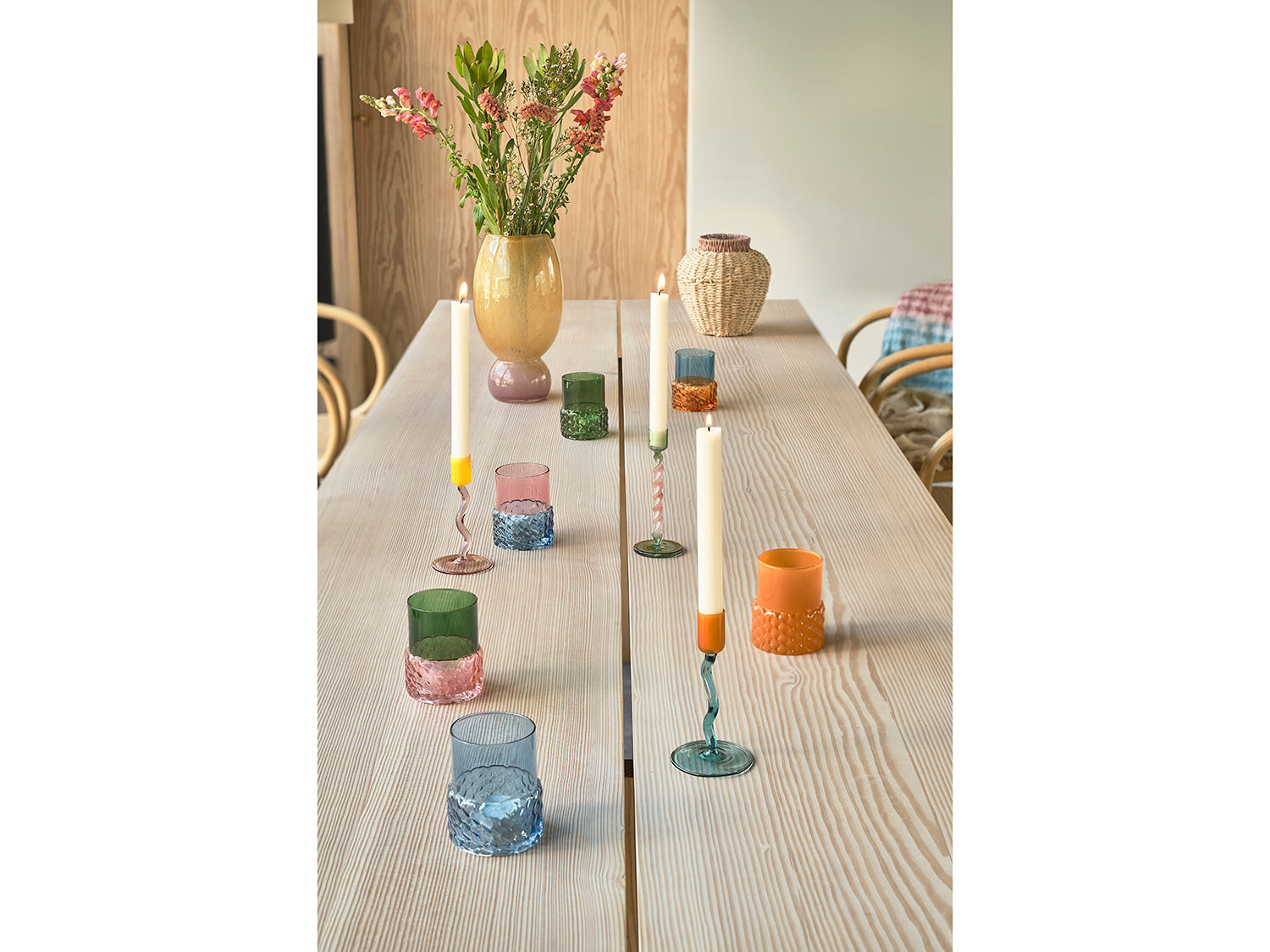 Photophore STYLES en verre Vert Villa Collection - Mathon - 3