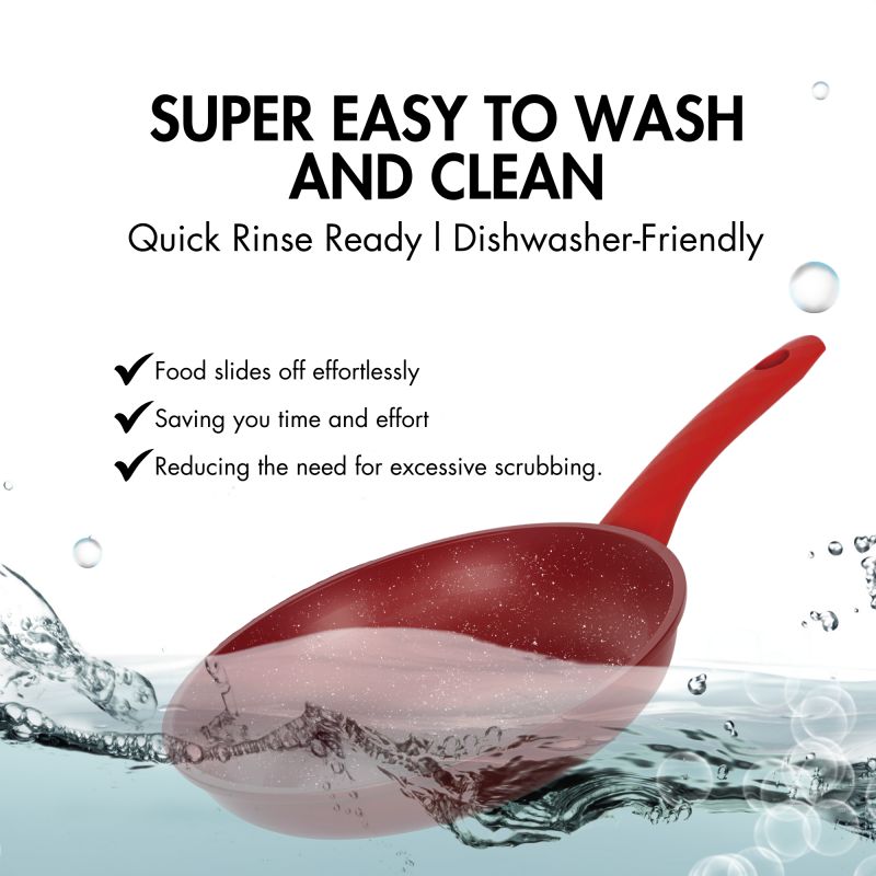 Batterie de cuisine forgée revêtement en marbre Rouge 7 pièces Herzberg HG04715-RED Herzberg - Mathon - 6