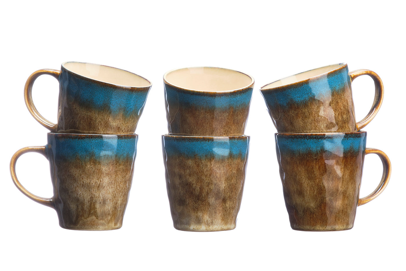 Lot de 6 mugs en grès marron 40cl Björn - Mathon - 3