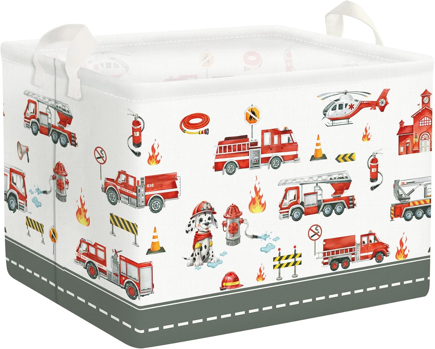 Panier à linge enfant Motif Camion de Pompiers 36 L Vendos85 - Mathon