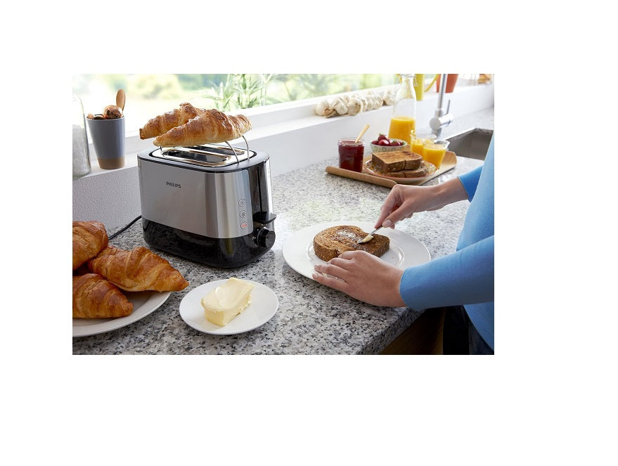 grille pain électrique 2 fentes 950W gris noir Philips - Mathon