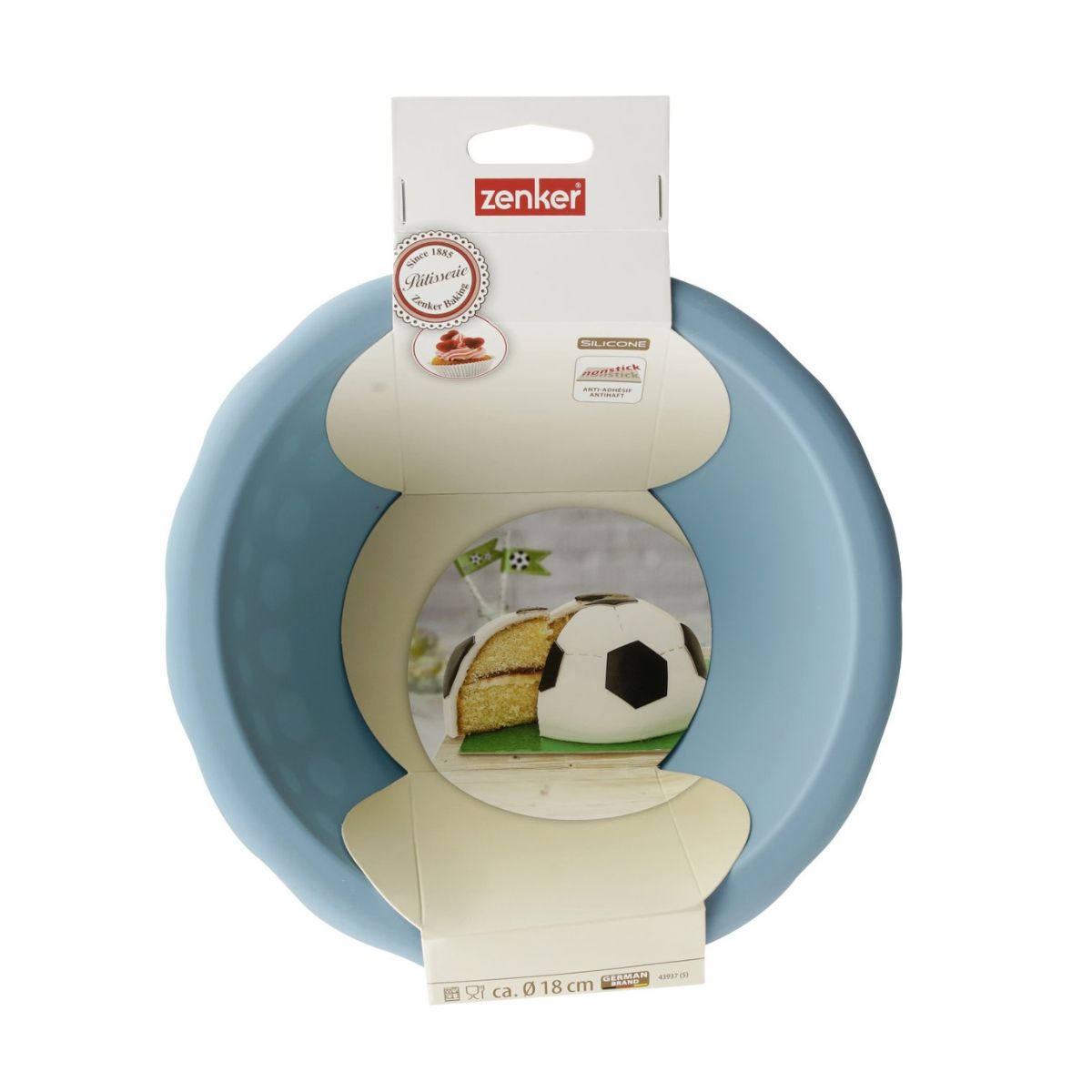 Moule demi sphère pour gâteau ballon de foot 18 cm Zenker Spécial Football Zenker - Mathon - 8