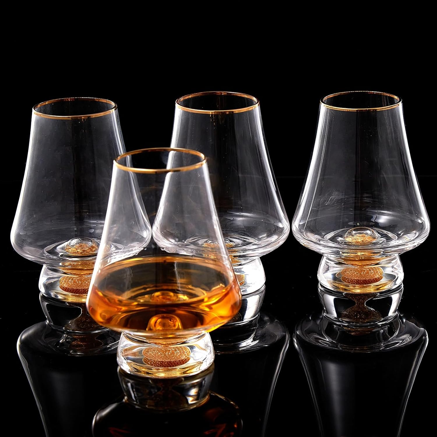 Verres à whisky en cristal avec flocons d’or 24 carats Vendos85 - Mathon