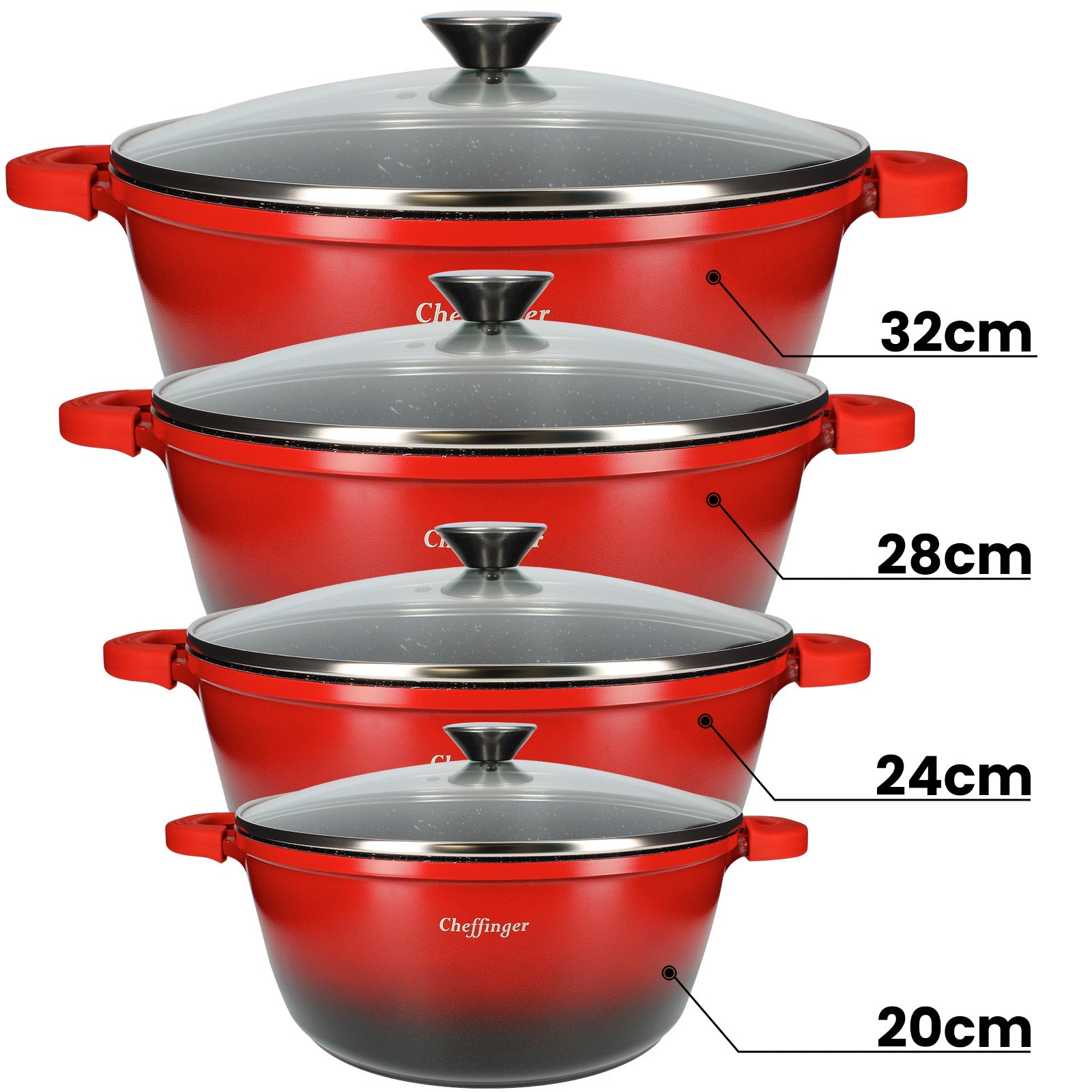 Lot de 4 Marmites Antiadhésive Cheffinger - Mathon - 3